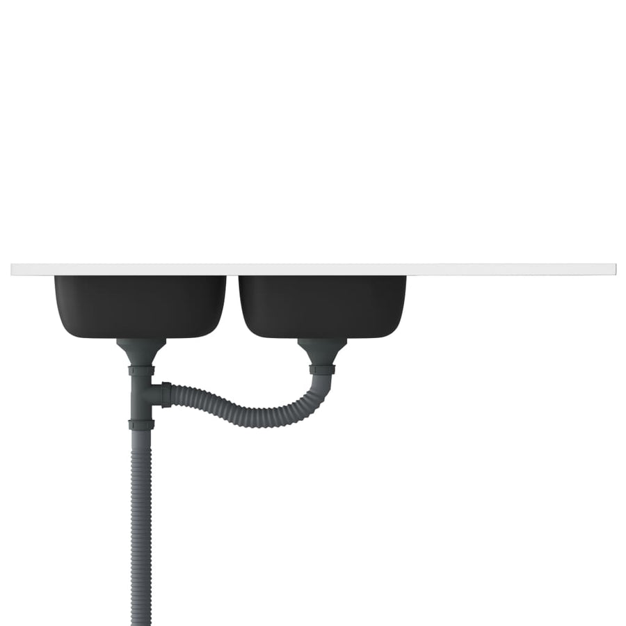 Gootsteen Dubbele Bakken Roestvrij Staal Zilver 1200 x 500 x 155 mm
