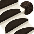 Stair Mats Self-Adhesive 15 pcs 56x17x3 cm Dark Brown Semi-Circular
