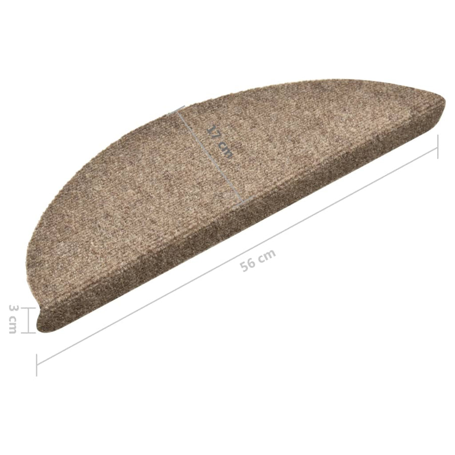Trapmatten Zelfklevend Naaldvilt Kleurig 15 56 x 17 x 3 cm Crème