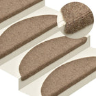Stair Mats Self-Adhesive 15 pieces 65x21x4 cm Beige Semi-Circular Large