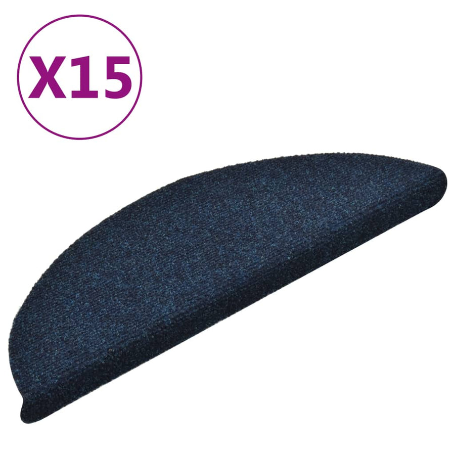 Trapmatten Zelfklevend Naaldvilt 15 56 x 17 x 3 cm Marineblauw