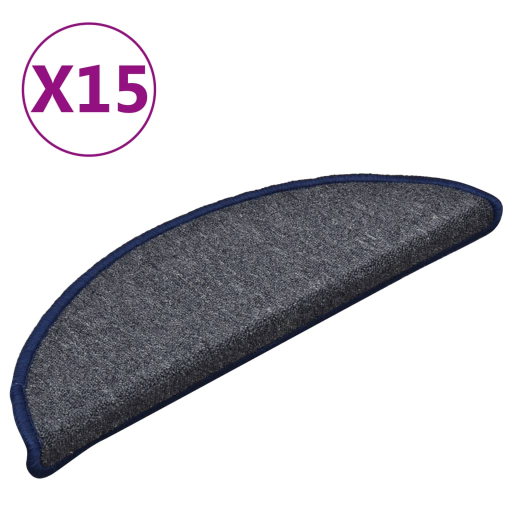 Trapmatten 15 St 56X17X3 Cm Donkergrijs En Blauw 56 x 17 x 3 cm dark grey and blue
