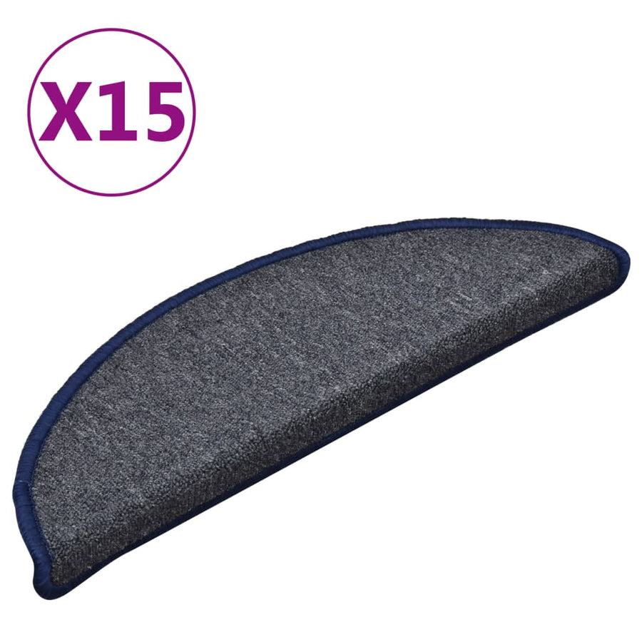 Trapmatten 15 St 56X17X3 Cm Donkergrijs En Blauw 56 x 17 x 3 cm dark grey and blue
