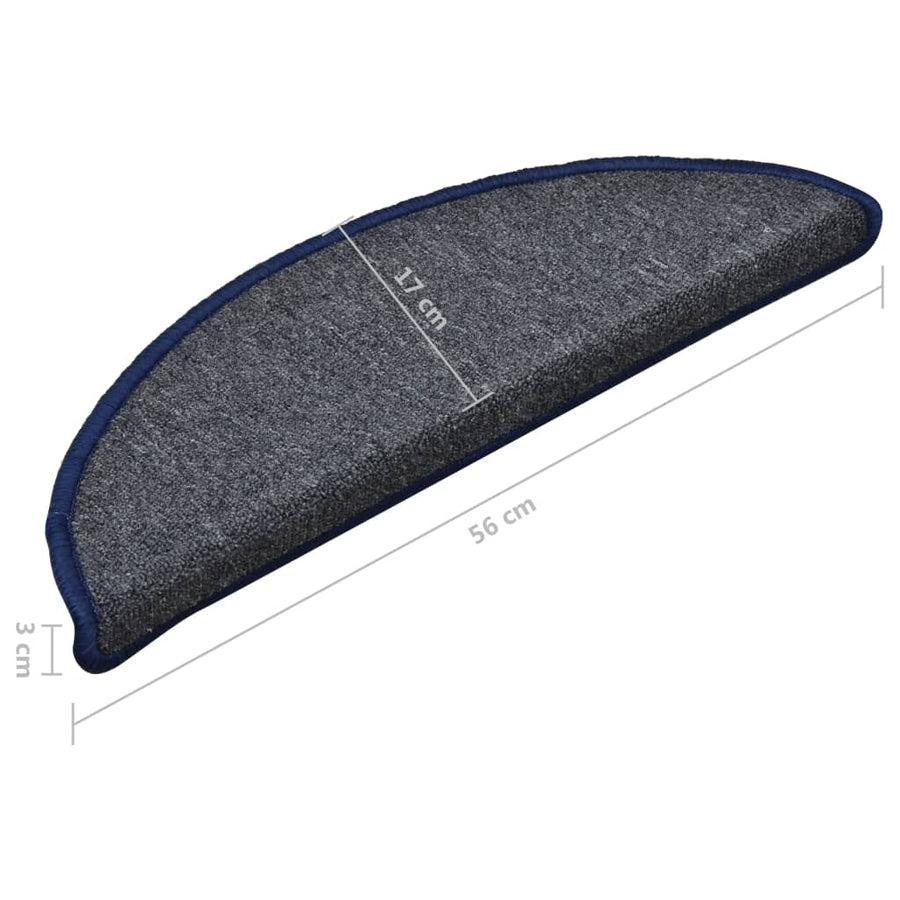 Trapmatten 15 St 56X17X3 Cm Donkergrijs En Blauw 56 x 17 x 3 cm dark grey and blue