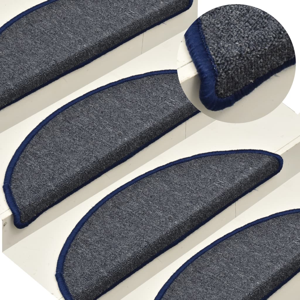 Trapmatten 15 St 56X17X3 Cm Donkergrijs En Blauw 56 x 17 x 3 cm dark grey and blue