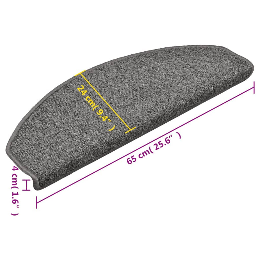 Trapmatten 15 st 65x24x4 cm donkergrijs 15 65 x 24 x 4 cm dark grey 1