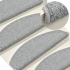 Stair mats 15 pcs 65x24x4 cm light grey semi-circular large