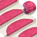Stair mats 15 pcs 56x17x3 cm Pink Half-Round