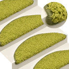Stair mats 15 pcs 56x17x3 cm green