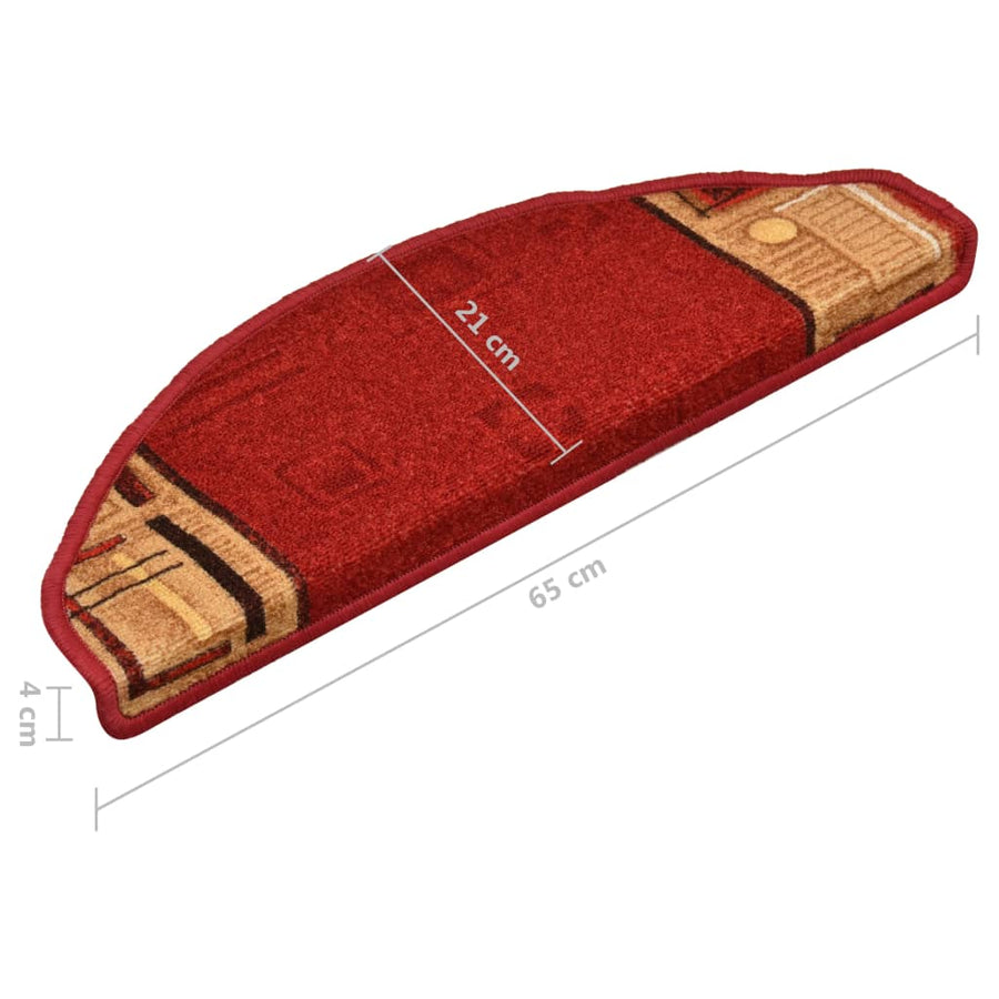 Trapmatten Zelfklevend 65X21X4 Cm Rood Halfrond