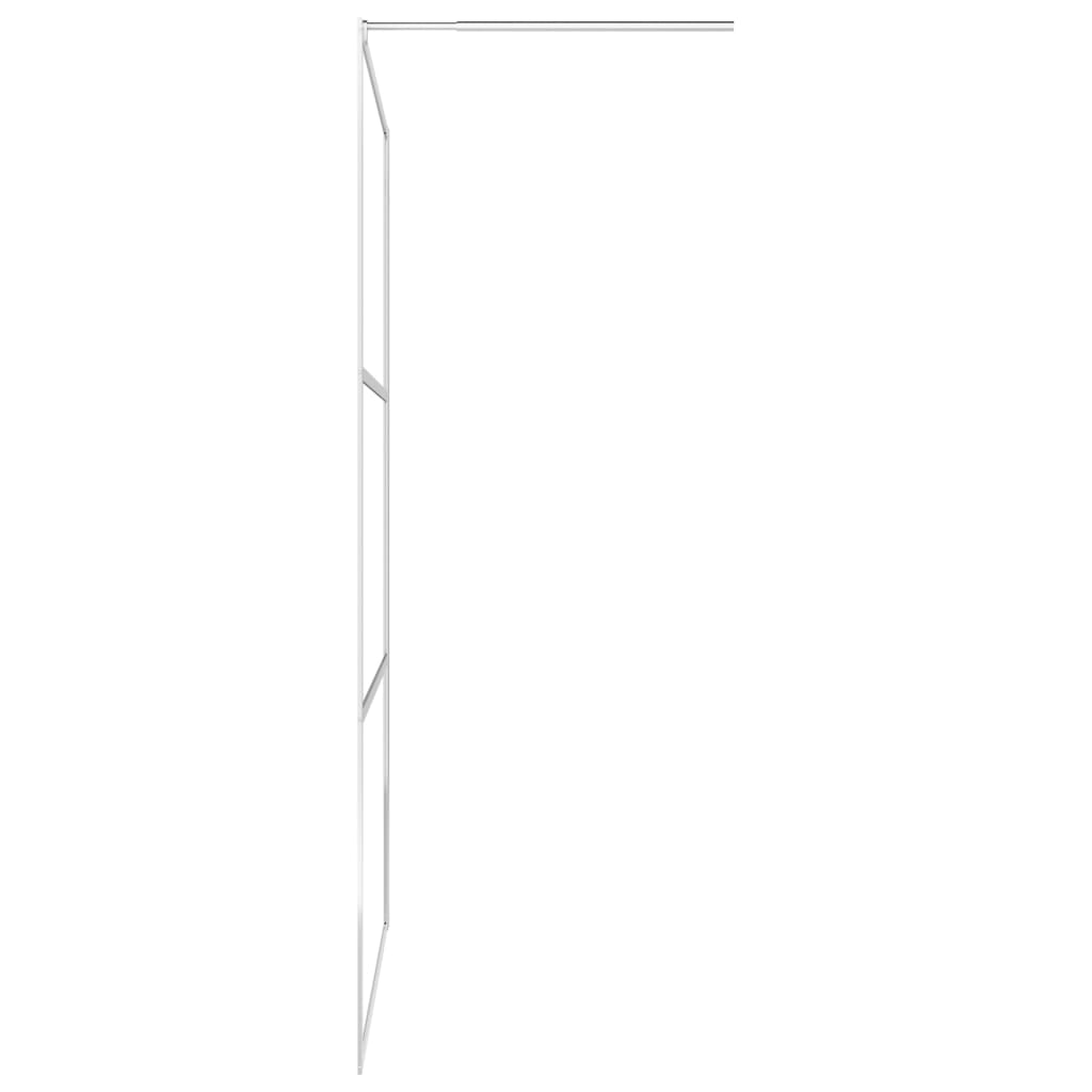 Inloopdouchewand Transparant Esg-Glas 90 x 195 cm Zilver Doorzichtig