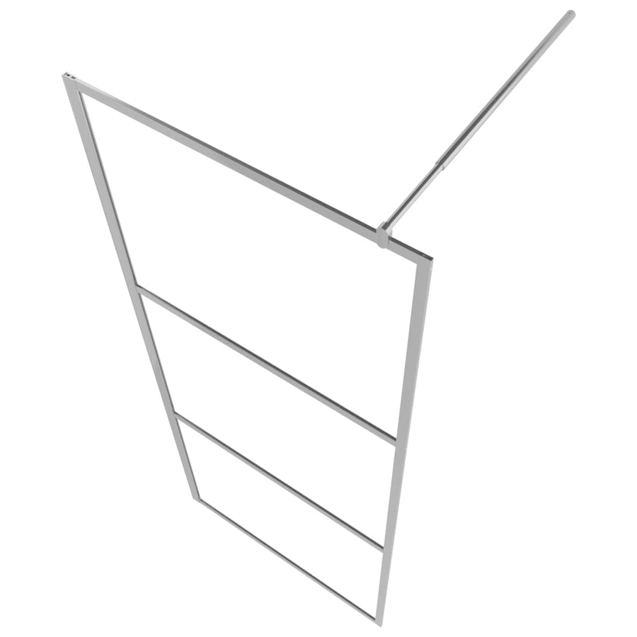 Inloopdouchewand Transparant Esg-Glas 100 x 195 cm Zilver Doorzichtig