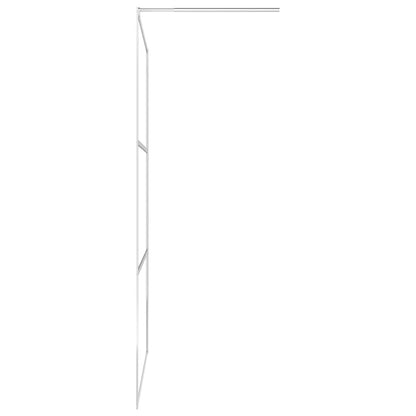 Inloopdouchewand Transparant Esg-Glas 140 x 195 cm Zilver Doorzichtig
