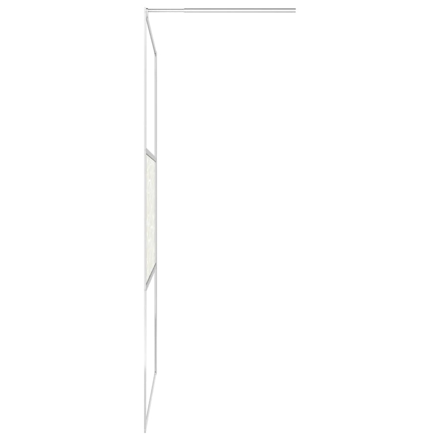 Inloopdouchewand Met Stenenmotief Esg-Glas 90 x 195 cm Zilver glass and stone