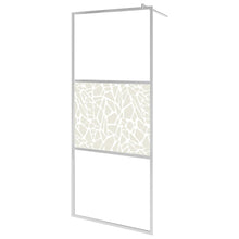 Inloopdouchewand Met Stenenmotief Esg-Glas 100 x 195 cm Zilver glass and stone