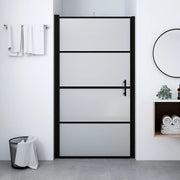 Douchedeur mat 81x195 cm gehard glas zwart