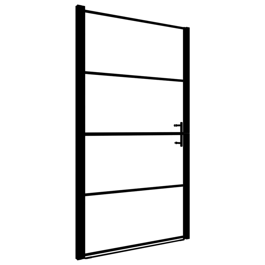 Douchedeur mat 91x195 cm gehard glas zwart 91 x 195 cm Zwart