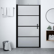 Douchedeur mat 97-100x178 cm gehard glas zwart