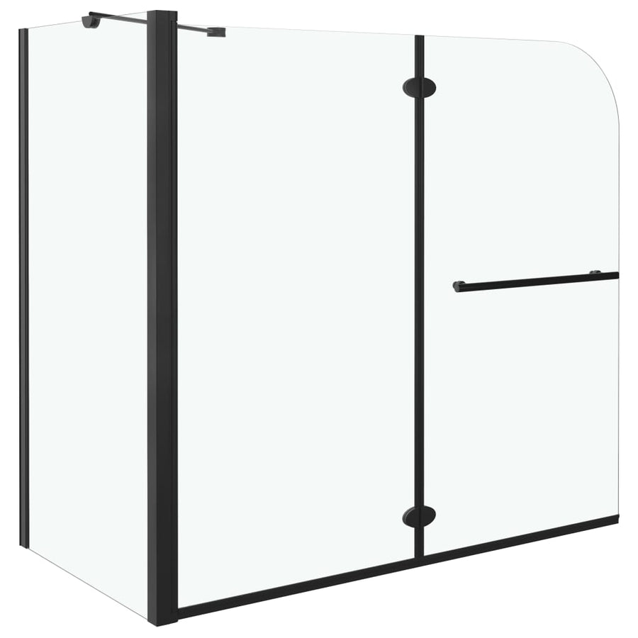 Douche Klapwand 120X68X130 Cm Esg Zwart