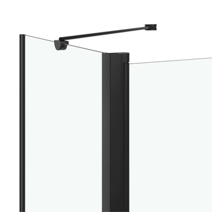Douche Klapwand 120X68X130 Cm Esg Zwart