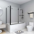 Shower splash guard 120x68x130 cm ESG black