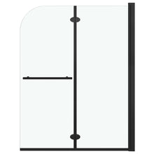 Douchewand Inklapbaar 2 Panelen Esg Zwart 95 x 140 cm