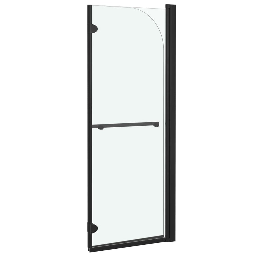 Douchewand Inklapbaar 2 Panelen Esg Zwart 95 x 140 cm