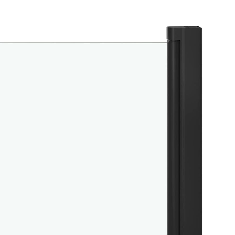 Douchewand Inklapbaar 2 Panelen Esg Zwart 95 x 140 cm
