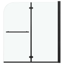 Douchewand Inklapbaar 2 Panelen Esg Zwart 120 x 140 cm