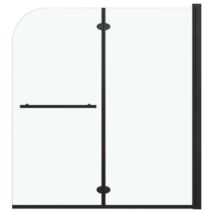 Douchewand Inklapbaar 2 Panelen Esg Zwart 120 x 140 cm