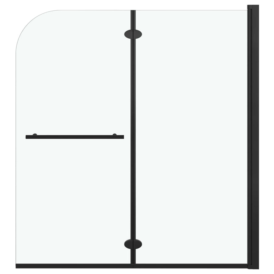 Douchewand Inklapbaar 2 Panelen Esg Zwart 120 x 140 cm