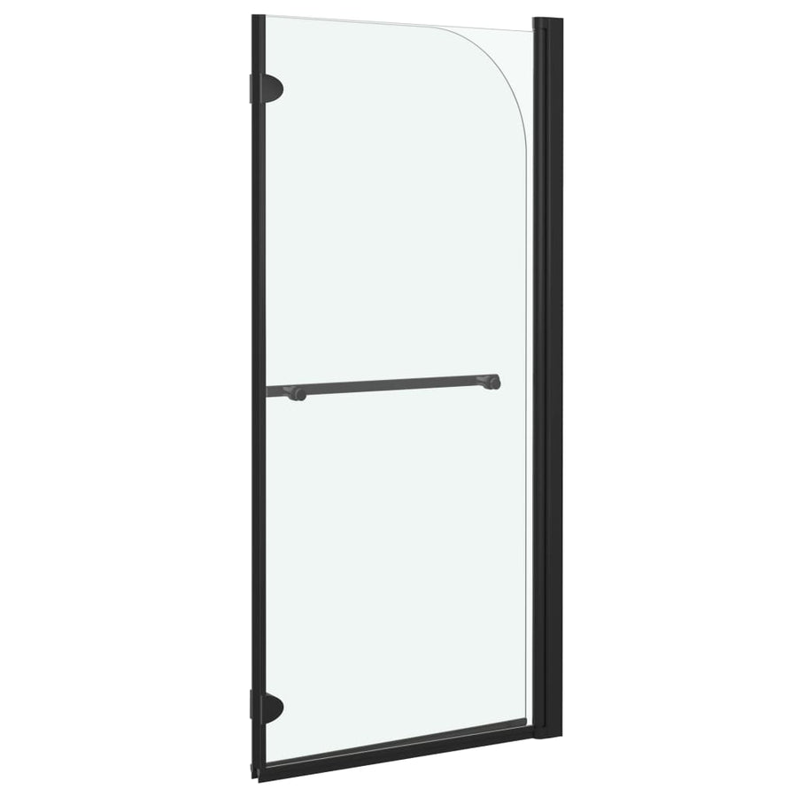 Douchewand Inklapbaar 2 Panelen Esg Zwart 120 x 140 cm