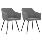 Eetkamerstoelen stof grijs 2 stuks