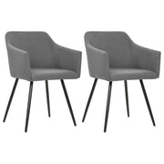 Eetkamerstoelen stof grijs 2 stuks