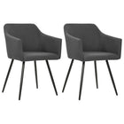 Eetkamerstoelen stof grijs 2 stuks