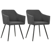 Eetkamerstoelen stof grijs 2 stuks