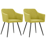 Eetkamerstoelen stof 2 stuks zwart metaal