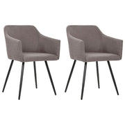 Eetkamerstoelen draaibaar stof taupe set 2