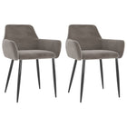 Eetkamerstoelen 2 st fluweel lichtgrijs 56x56x78 cm