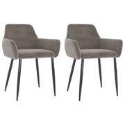 Eetkamerstoelen 2 st fluweel lichtgrijs 56x56x78 cm