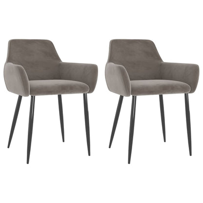 Eetkamerstoelen 2 st fluweel lichtgrijs
