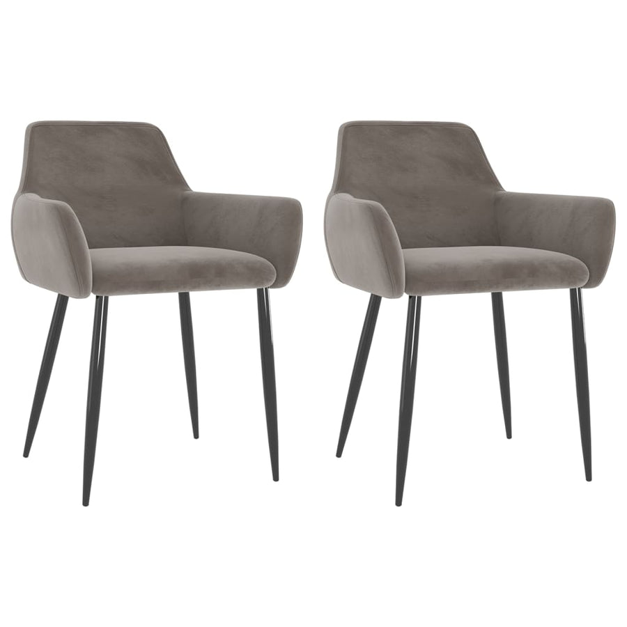 Eetkamerstoelen 2 st fluweel lichtgrijs