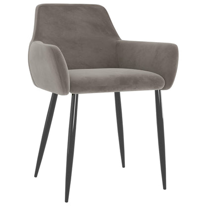 Eetkamerstoelen 2 st fluweel lichtgrijs