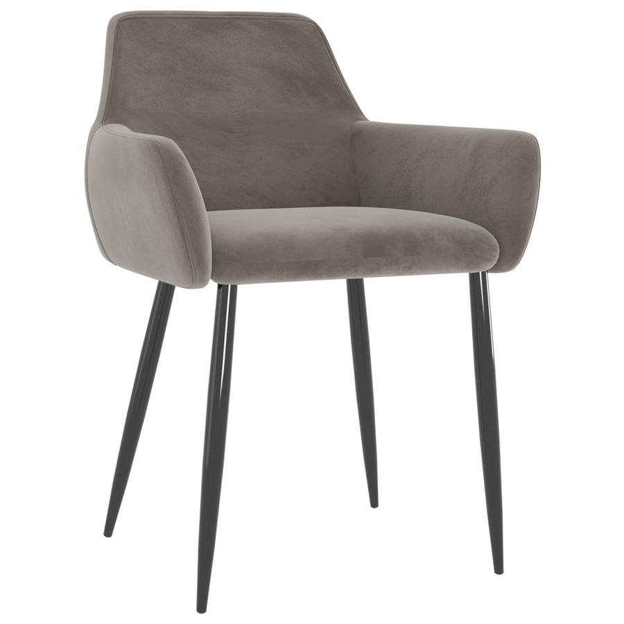 Eetkamerstoelen 2 st fluweel lichtgrijs