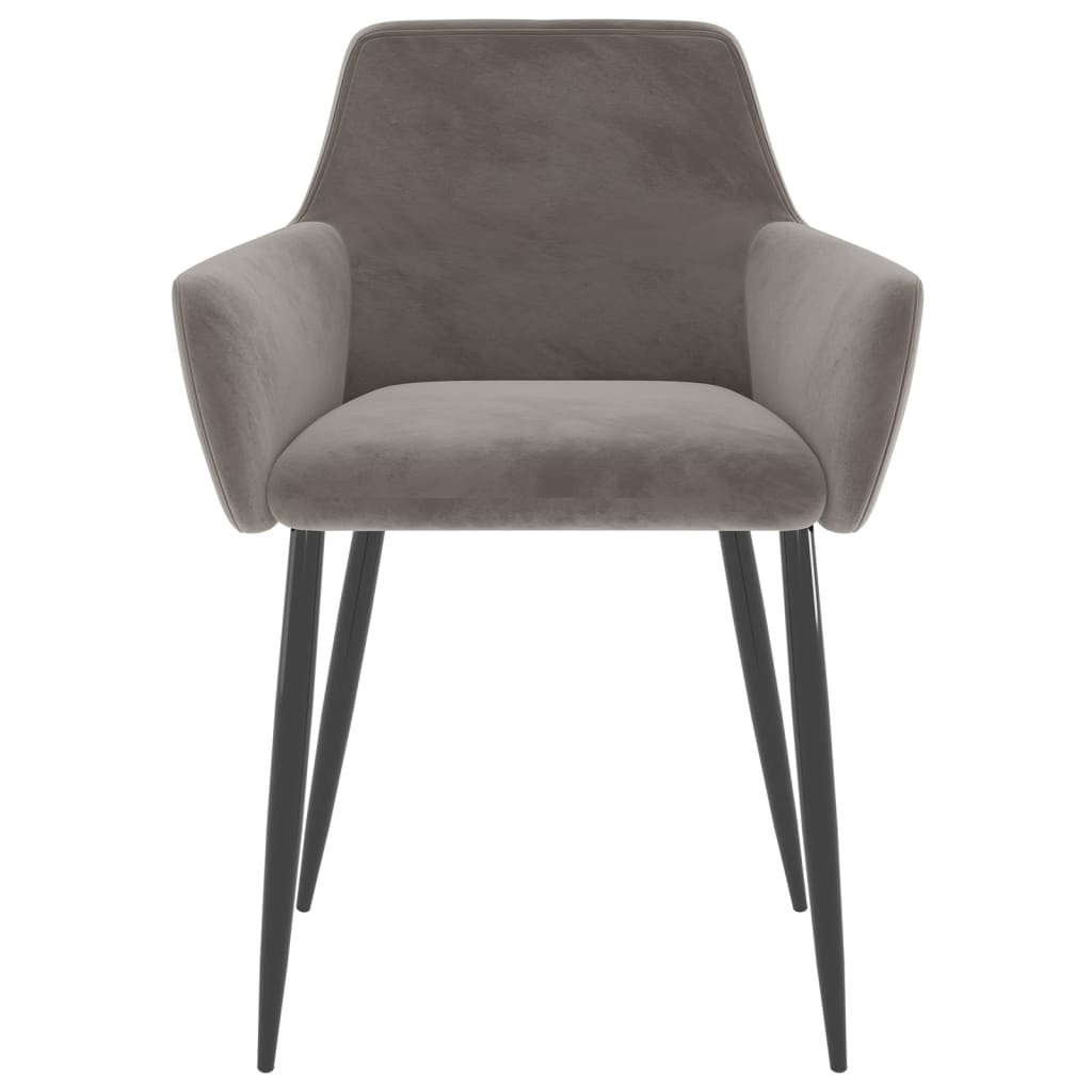 Eetkamerstoelen 2 st fluweel lichtgrijs