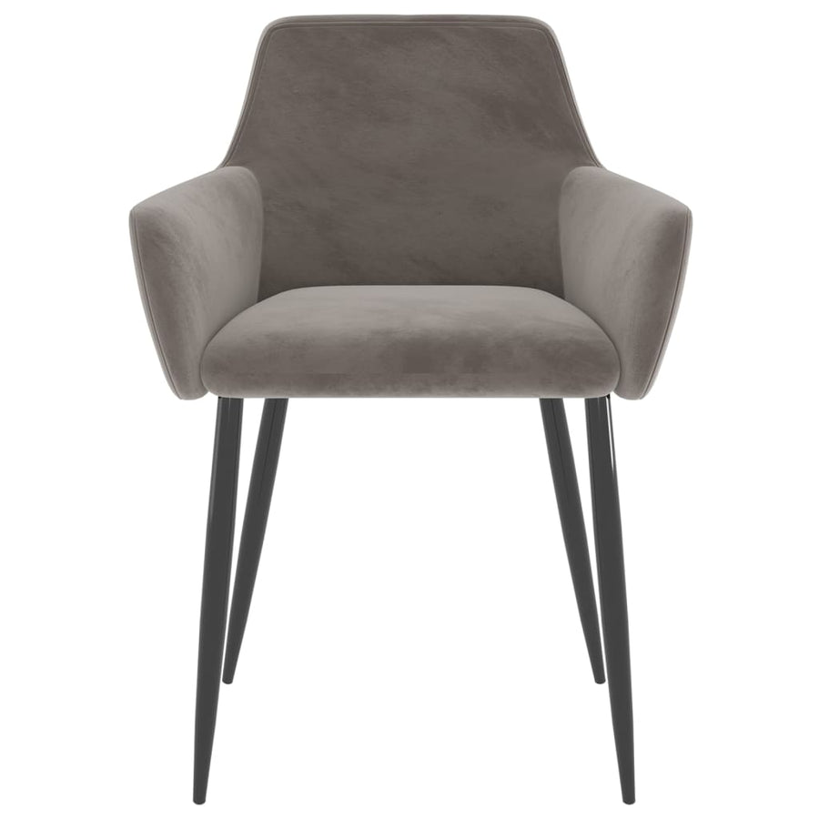 Eetkamerstoelen 2 st fluweel lichtgrijs