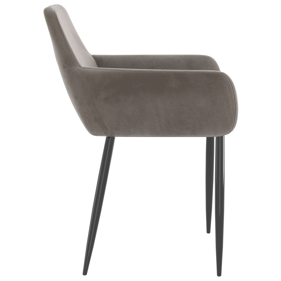 Eetkamerstoelen 2 st fluweel lichtgrijs