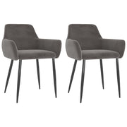 Eetkamerstoelen 2 stuks fluweel donkergrijs