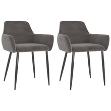 Eetkamerstoelen 2 St Fluweel Donkergrijs