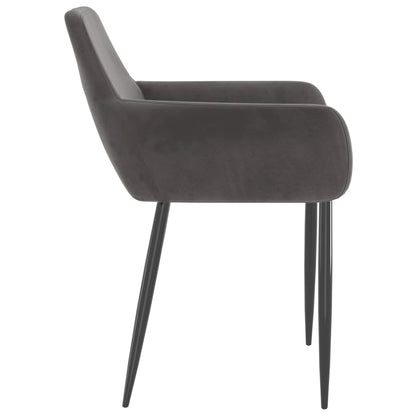 Eetkamerstoelen 2 St Fluweel Donkergrijs